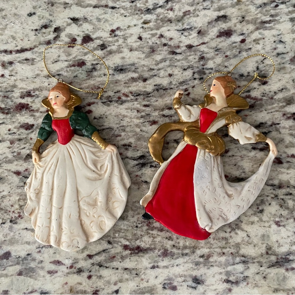 Christmas ornaments angels Victorian style vintage cherubs holiday